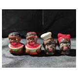 2 Sets of Black Americana Salt and Pepper Shakers