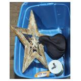 Star wall decor bike seat and blank dvds tote lot.