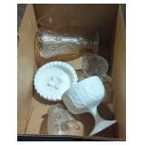 Assorted Floral Patterned Glassware Collection