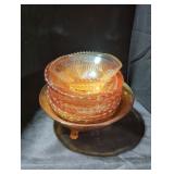 Set of Amber-Tinted Glass Bowls