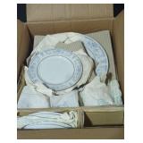 Blue whisper fine china set box lot.