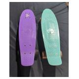 Pair of kids plastic skateboards.
