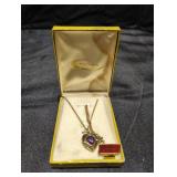Simulated February Amethyst Heart Shaped Necklace