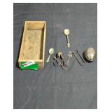 Silverware in a wooden box lot.