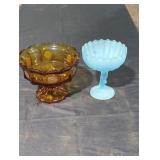 Vintage Glass Compote Pair