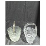 Duo of Cut edge glass baskets lot.