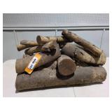 Faux Electric Firepit Made with Real Wood