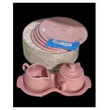 Pottery Barn Pink Dinnerware Set
