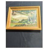 Framed painting.