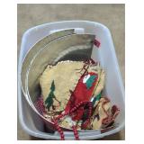 Assorted Holiday Decorations and Tree Skirt tote