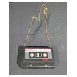Cassette Tape-Themed Bag with Chain Strap