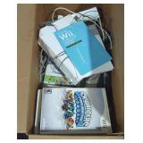 Wii system with games and accessories box lot.