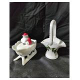 Christmas Themed Milk Glass