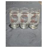 Trio of Thanksgiving themed glass cups.