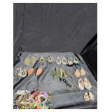 Large  costume jewelry earrings lot.