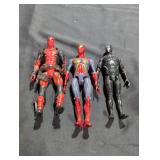 Deadpool, Spiderman and Black panther Toys.