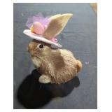 Bunny decor with realistic hair.