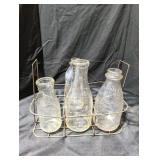 Milk Bottle Carrier with Bottles