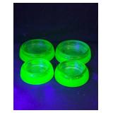 Uranium glass caster cups lot