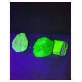 Trio of Uranium stones lot.