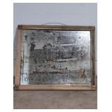Distressed Wall Mirror with Rustic Frame