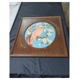 Framed painting of a bird.