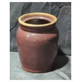 Vintage Brown Glazed Ceramic Jar.