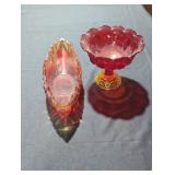Two-Piece Red Glassware Set