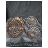 Pink depression glass lot.