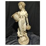 Figurative Statue of Woman with Baskets