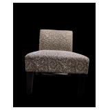 White and Brown Fauna Pattern Chair
