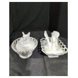 Vintage Milk Glass Nesting Dishes
