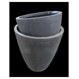 2 Different Sized Outdoor Plant Pots
