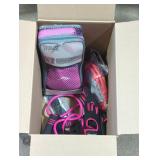 Boxing gloves and training accessories box lot.