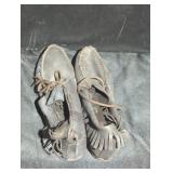 Vintage Deerskin Moccasins with Fringe