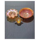 Iridescent Glass Bowl and Creamer Set