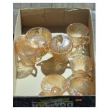 Iridescent Floral Pattern Glass Tea Set