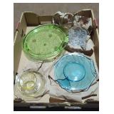 Misc. Glassware lot including two Uranium dishes.
