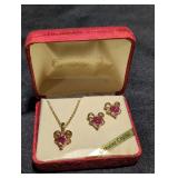 Genuine Crystal Necklace and Earrings