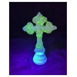 Cross electric light with Uranium flecks