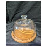 Glass Dome with Wooden Base