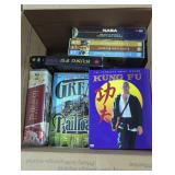 DVDs and VHS tapes box lot.