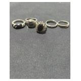 5 costume jewelry rings size 9 lot.