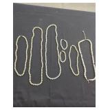 Costume jewelry pearl necklaces and bracelets lot.