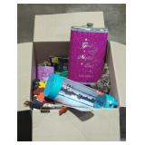Misc household items box lot.
