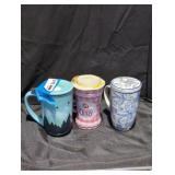 Set of Three Themed Ceramic Mugs