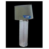 Textured Glass Cylinder Table Lamp