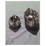 Black Ceramic Swan Figurine Set