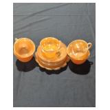 Vintage Orange Glass Tea Set