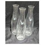 Set of Three Bird-Design Glass Carafes